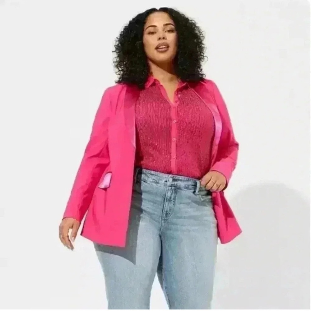 Torrid-Brand Studio Refined Crepe Satin Lapel Blazer Sz 1X 14-16 NWT’s